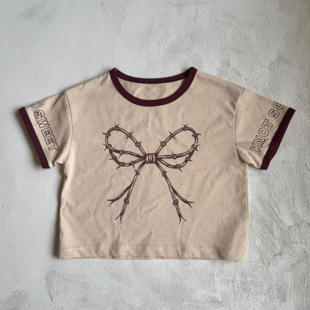 Bow Tee - Beige