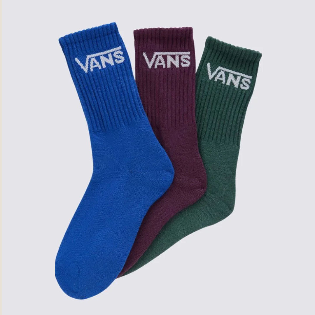 Vans Check Crew Sock 3 Pack - Blue / Maroon / Green