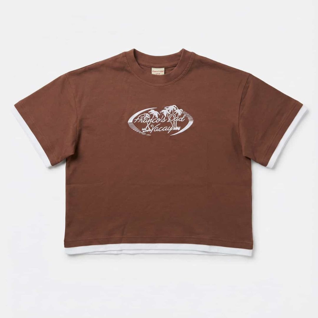 Vacay Double Layer Tee - Brown