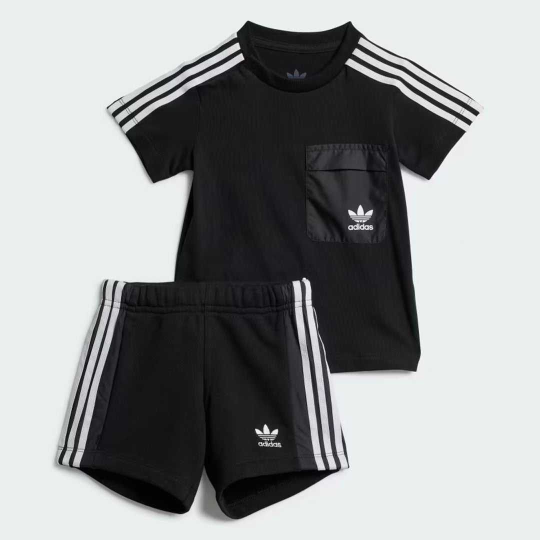 Adidas Shorts Tee Set - Black