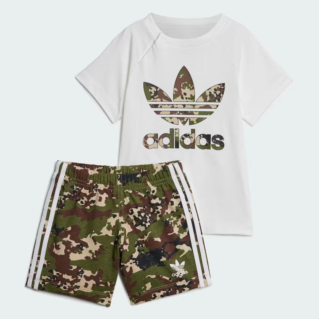 Toddler Camo Shorts & Tee Set - White
