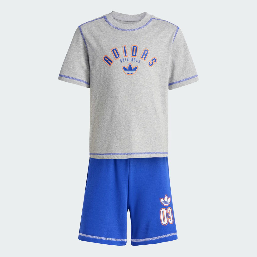 Kids Short & Tee Set - Medium Grey Heather