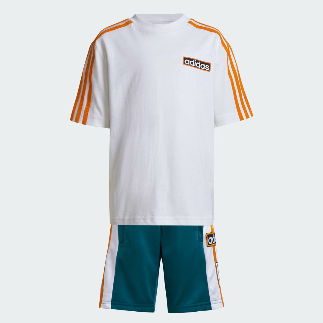 Kids Short & Tee Set - White / Legacy Teal