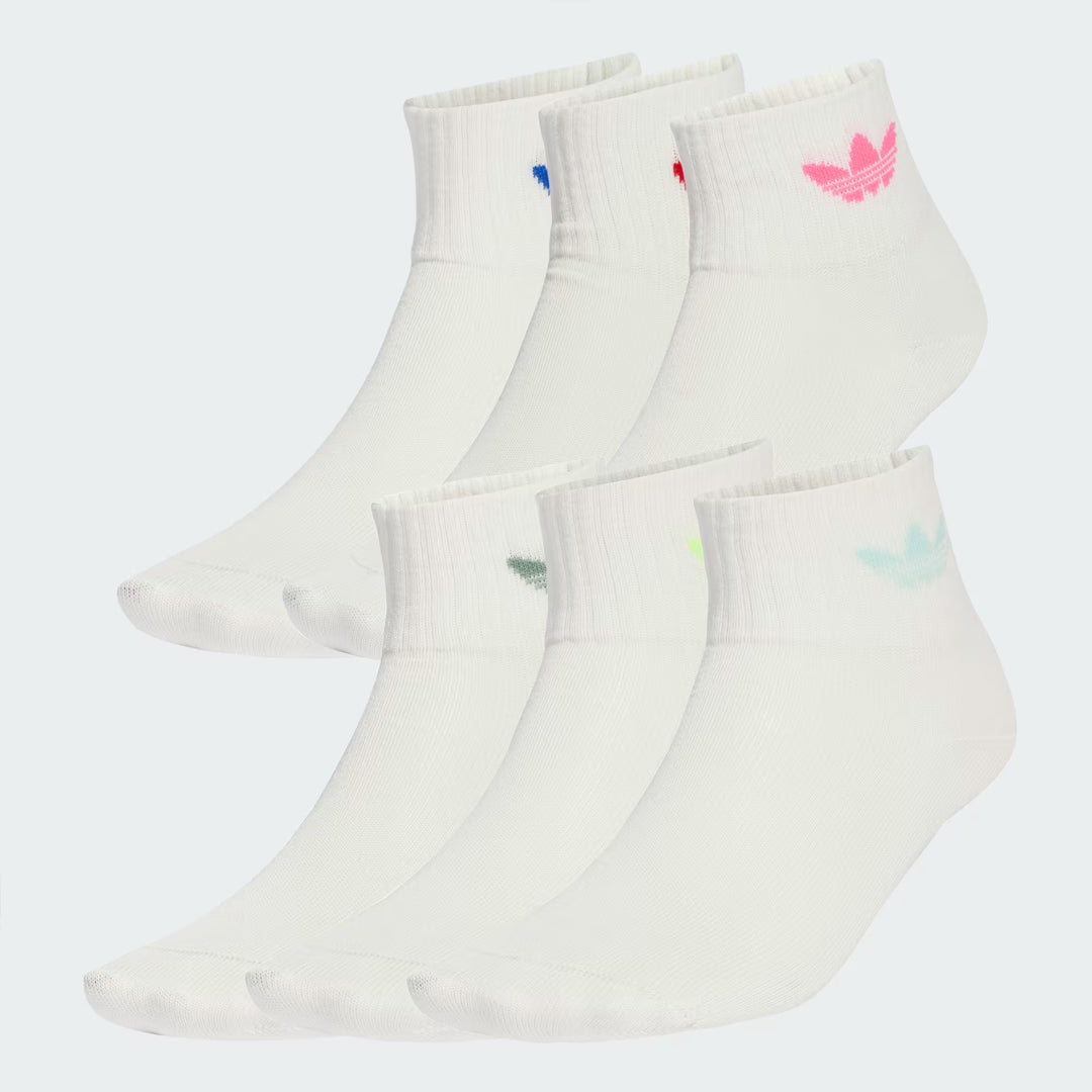 Kids Ankle Socks (6 Pairs) - Lucid Pink / Better Scarlet / Signal Green / Bright Yellow