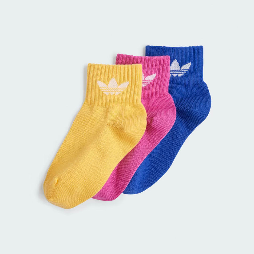 Kids Mid Ankle Socks (3 Pairs) - Semi Lucid Blue / Semi Lucid Fuchsia / Semi Spark