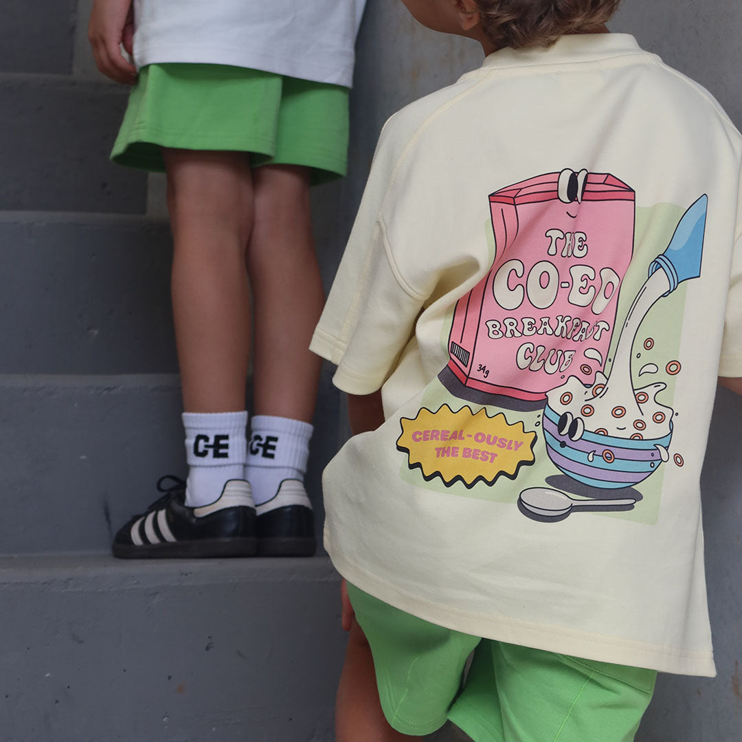 'The CO-ED Breakfast Club' Oversized Tee - Butter Yellow