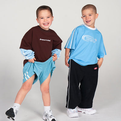 Lennie Double Layer Long Sleeve Tee - Brown / White / Blue