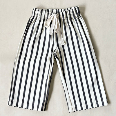 Blillie Stripe Cotton Pants - Cream / Cocoa Stripe