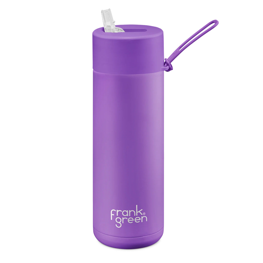 Frank Green Ceramic Reusable Bottle With Straw Lid (20oz / 595ml) - Cosmic Purple