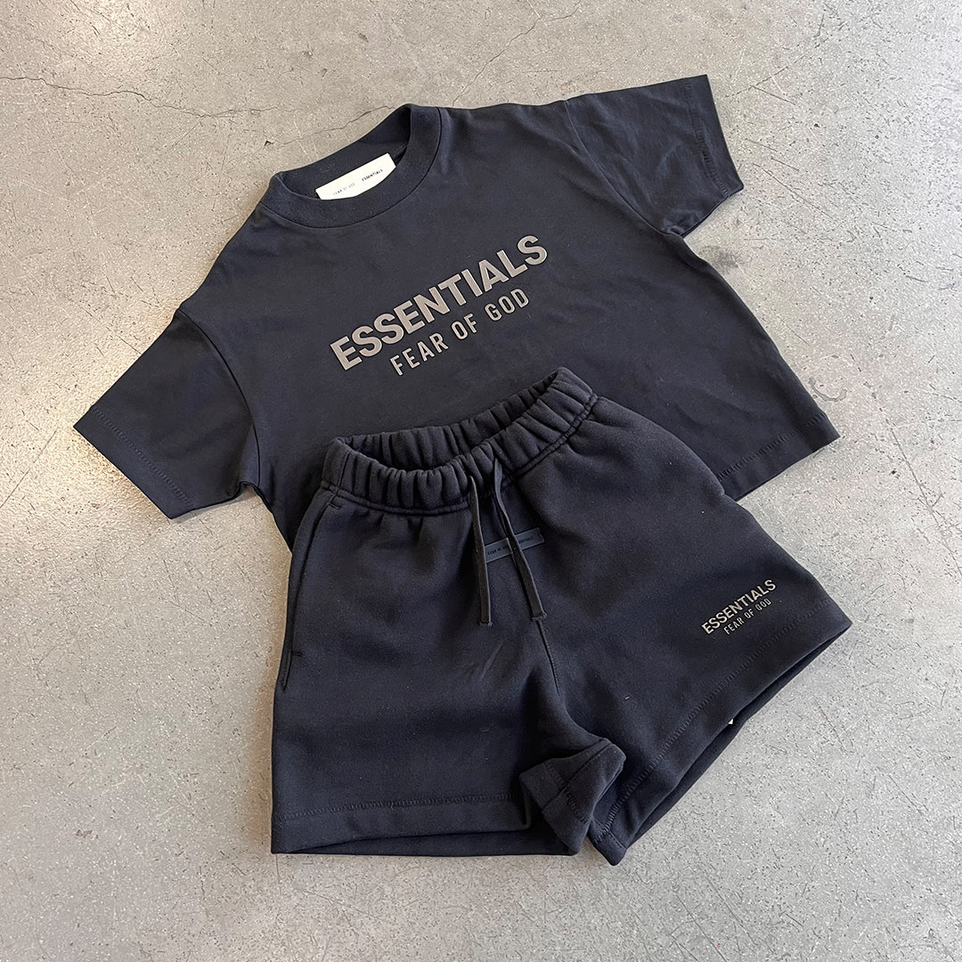 Essentials Fear Of God Short & Tee Set - Jet Black