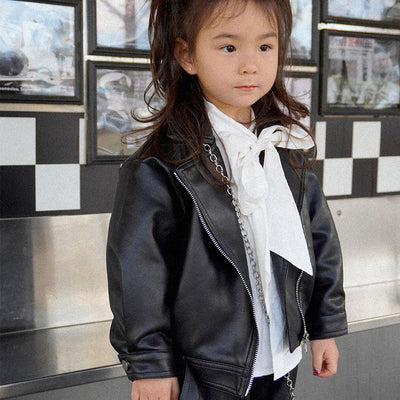 Unisex Faux Leather Jacket - Black