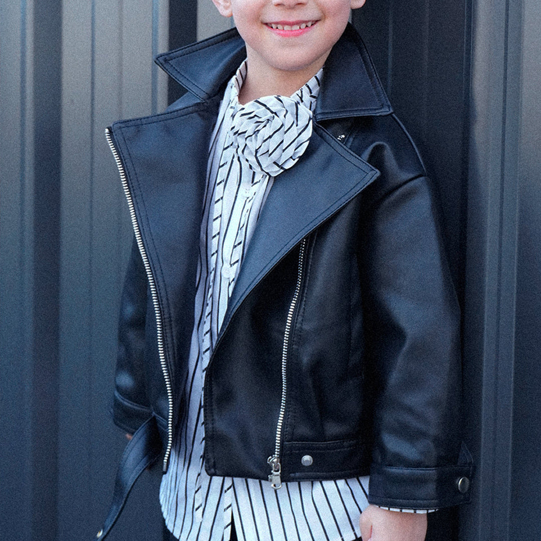 Unisex Faux Leather Jacket - Black