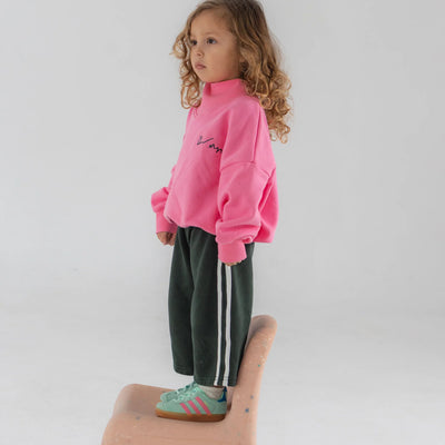 Side Stripe Sweat Pants - Forest Green