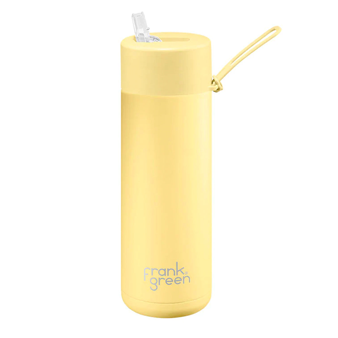 Frank Green Ceramic Reusable Bottle With Straw Lid (20oz / 595ml) - Butter