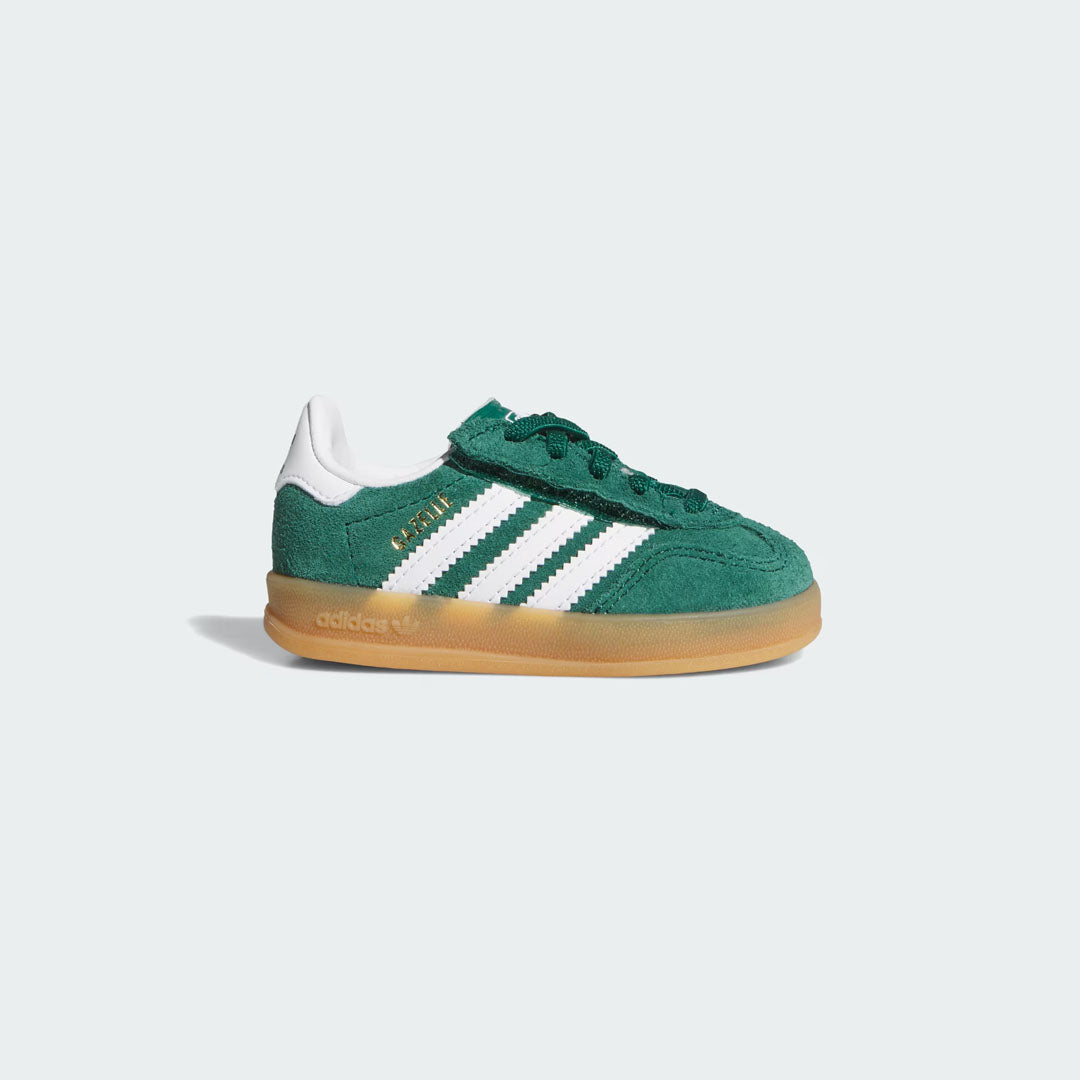 Toddler Gazelle Indoor Comfort Closure Elastic Lace - Collegiate Green / Cloud White / Gum
