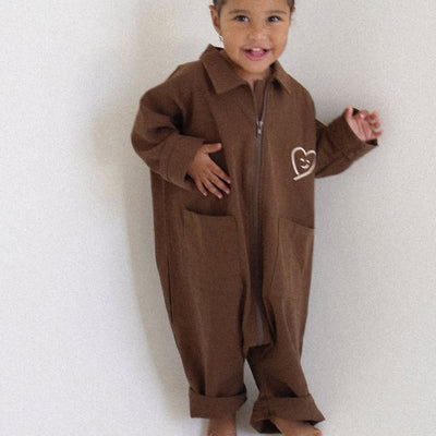 I Love My Daddy Boiler Suit - Brown