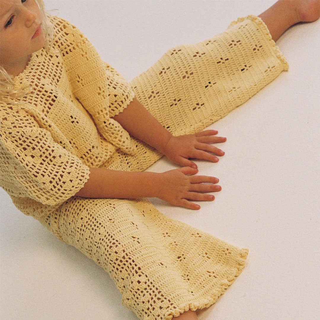 Filet Crochet Pants - Butter