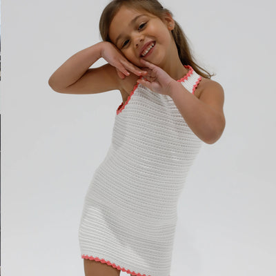 The Kate Dress - White / Pink