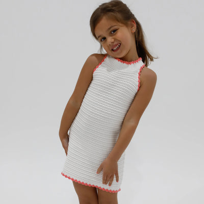 The Kate Dress - White / Pink