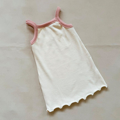 Elsie Mini Ribbed Dress - Lemon / Bubblegum