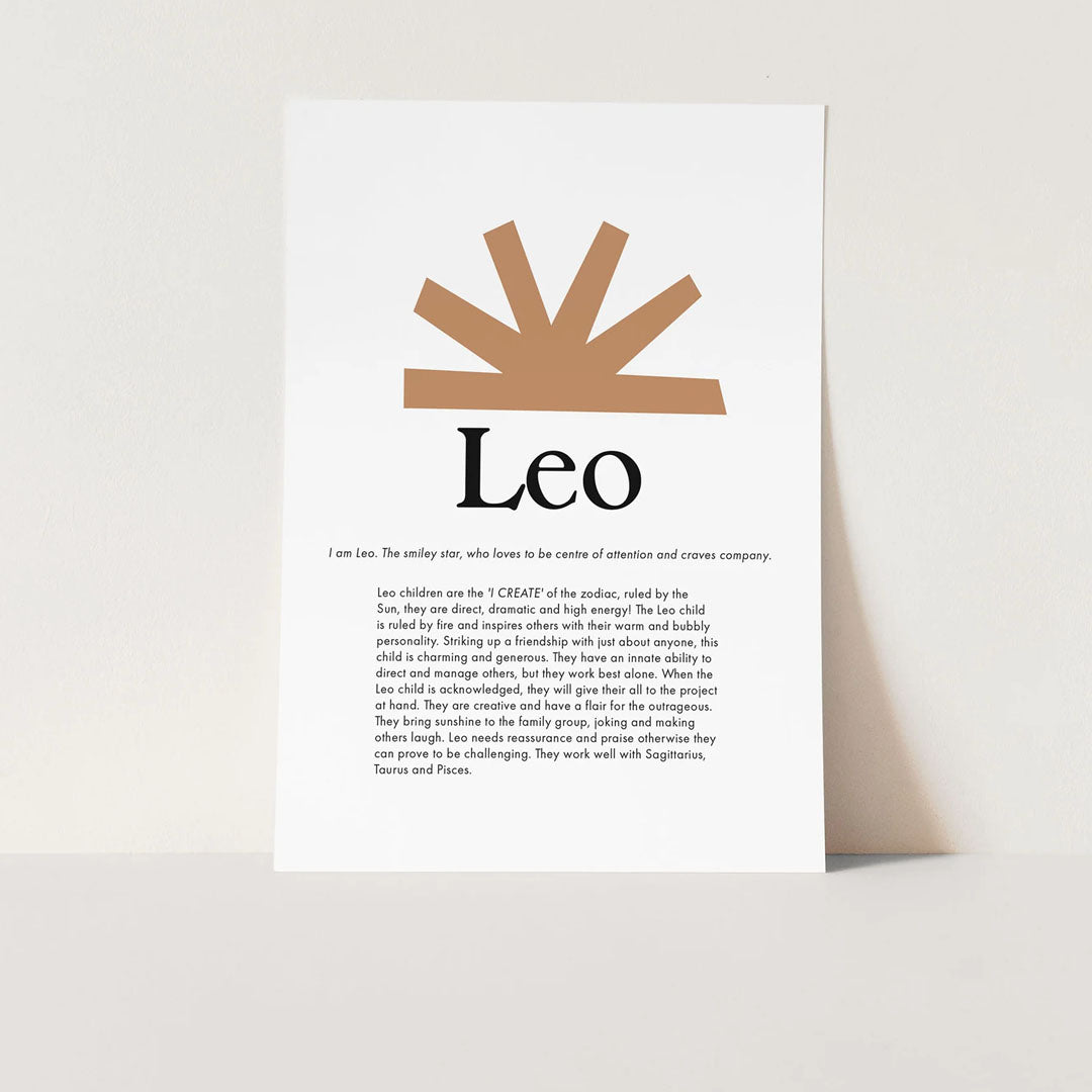 Childrens Zodiac Prints - Leo