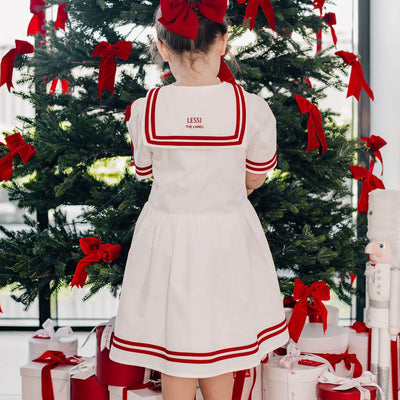 Lianah Dress - Red / White