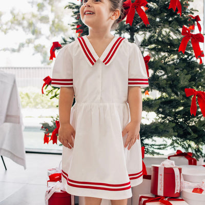 Lianah Dress - Red / White