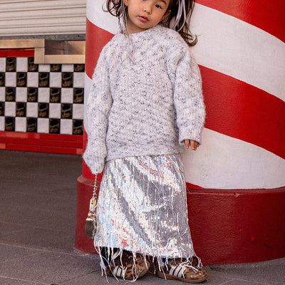 Maxi Sequin Skirt - Silver