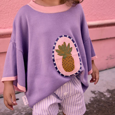 Me Gusta Oversized Tee - Purple/Baby Pink