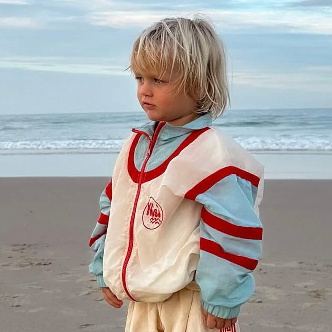 Astro Windbreaker - Cream / Red / Baby Blue