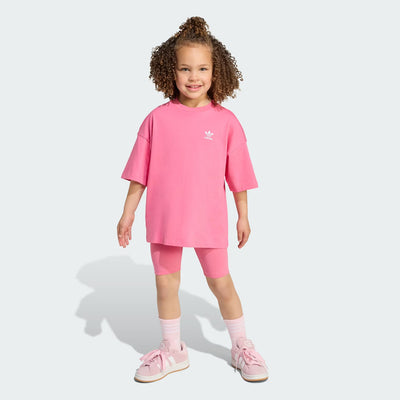 Kids Cycling Short & Tee Set - Pink Fusion