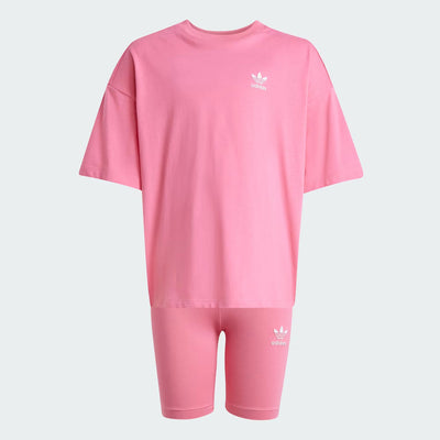 Kids Cycling Short & Tee Set - Pink Fusion