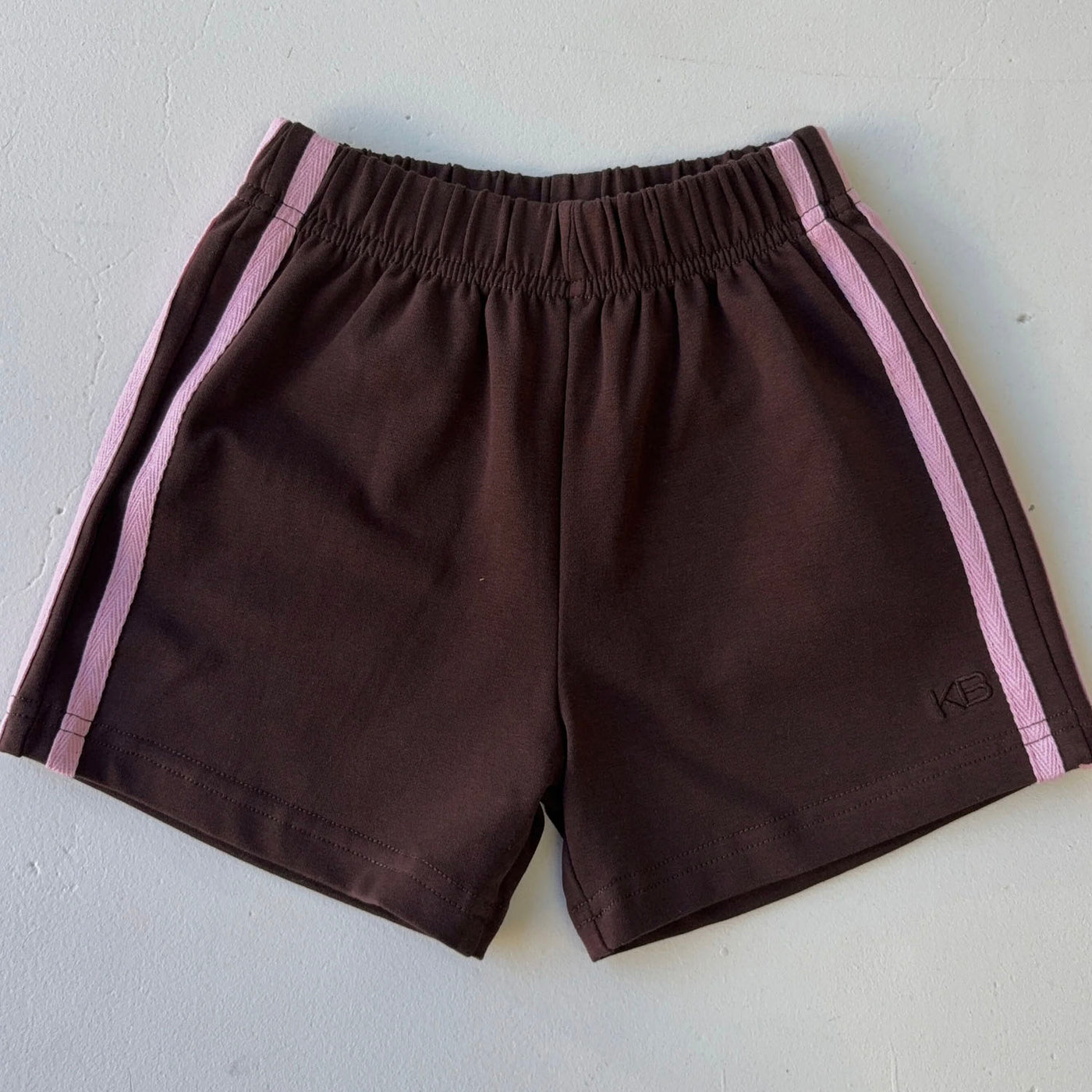 Stripe Racer Short - Chocolate / Pink