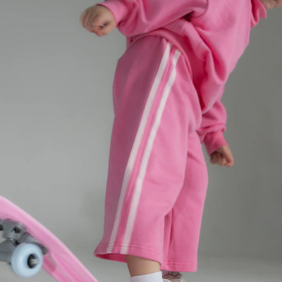 Side Stripe Sweat Pants - Bright Pink