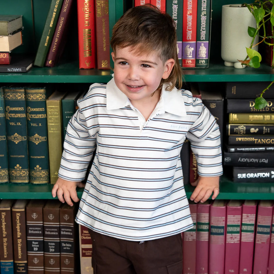 Up Late Long Sleeve Polo - Stripe | Tim & Gerry's Kids Boutique – Tim ...