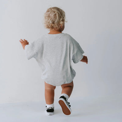 Rib T-Shirt Romper - Grey