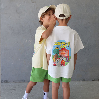 'Schools Out' Oversized Tee - White