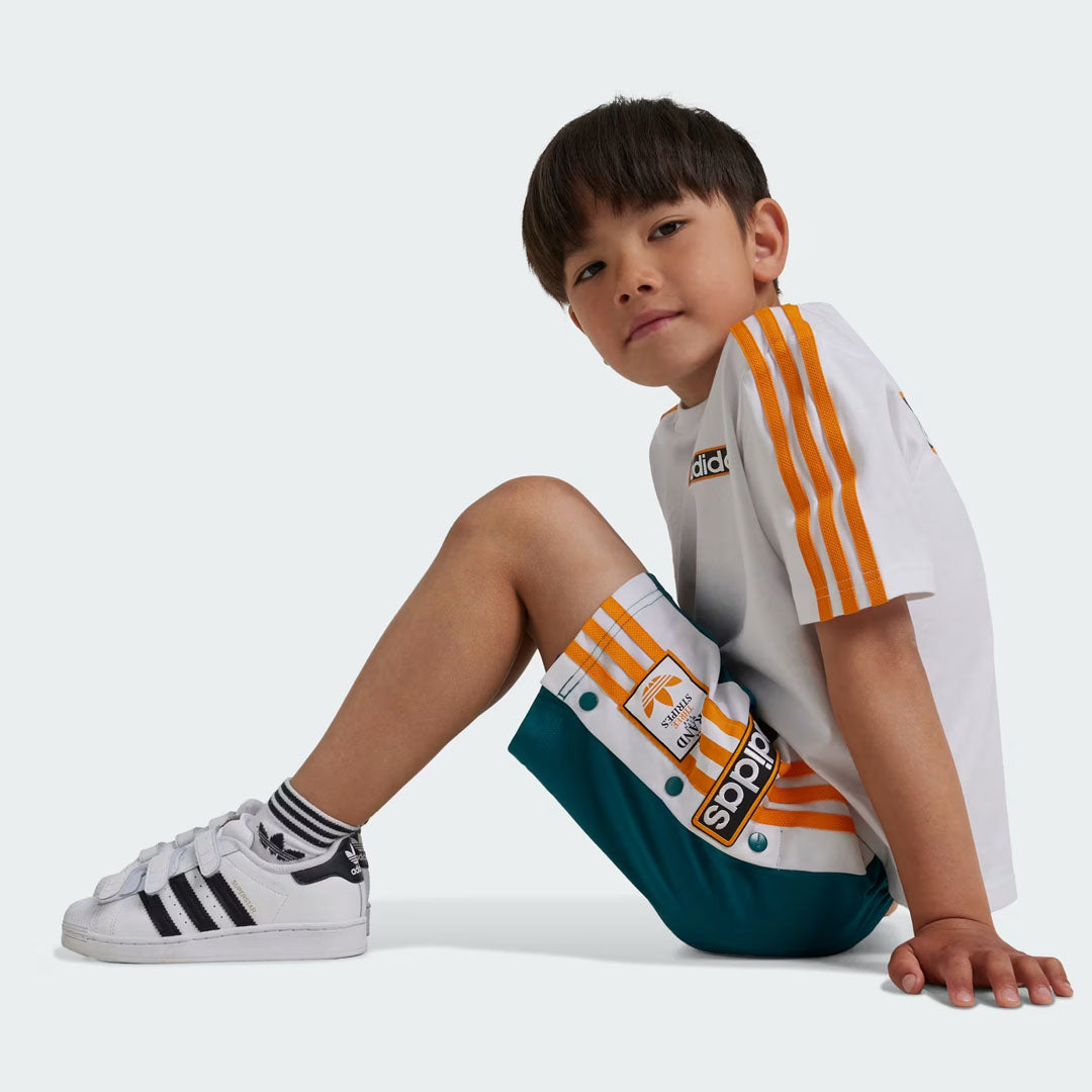 Kids Short & Tee Set - White / Legacy Teal