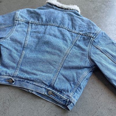 Vintage Lee Denim Shearing Jacket - Washed Blue