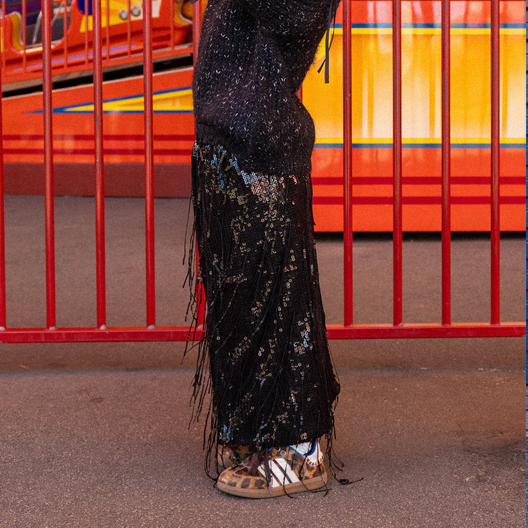 Maxi Sequin Skirt - Black