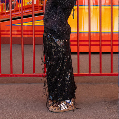 Maxi Sequin Skirt - Black