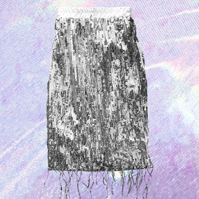 Maxi Sequin Skirt - Silver