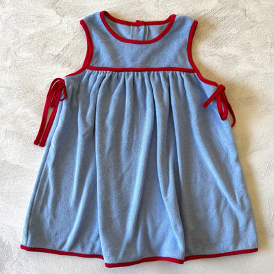 The Seaside Terry Dress - Sky Blue / Red