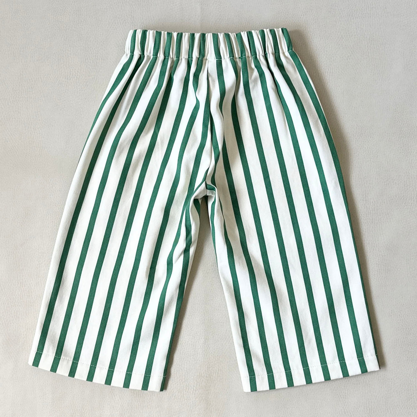 Blillie Stripe Cotton Pants - Cream / Green Stripe