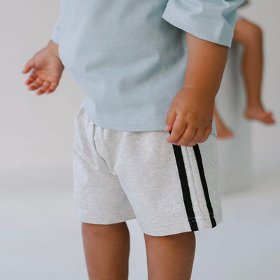 Stripe Racer Short - Light Grey / Navy