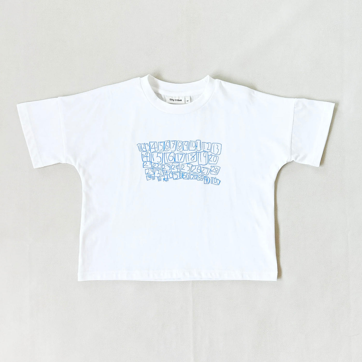 Parker Numbers Relaxed Tee - White / Blue