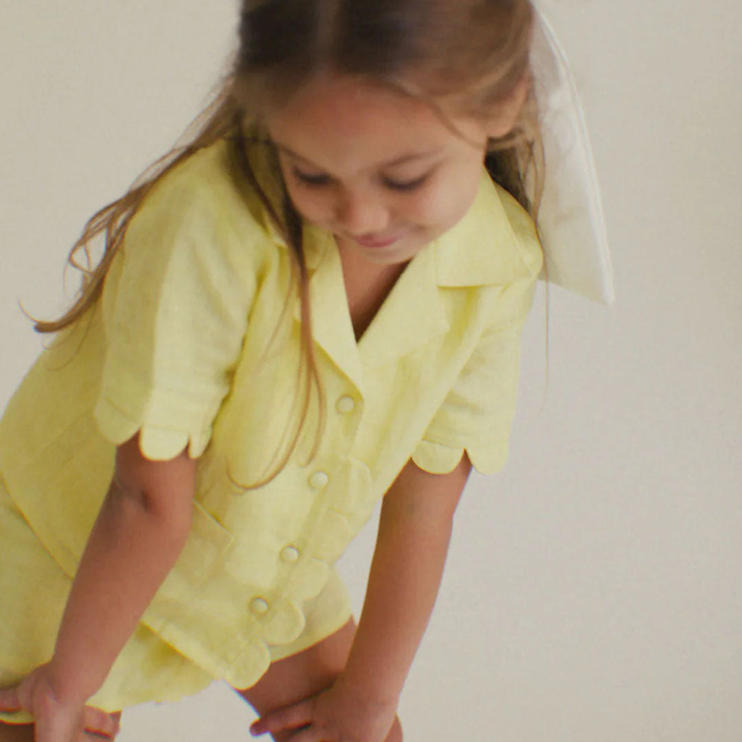 The Luna Linen Skirt - Yellow