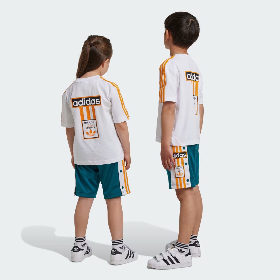 Kids Short & Tee Set - White / Legacy Teal