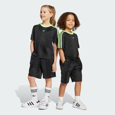 Kids Short & Tee Set - Black / Signal Green