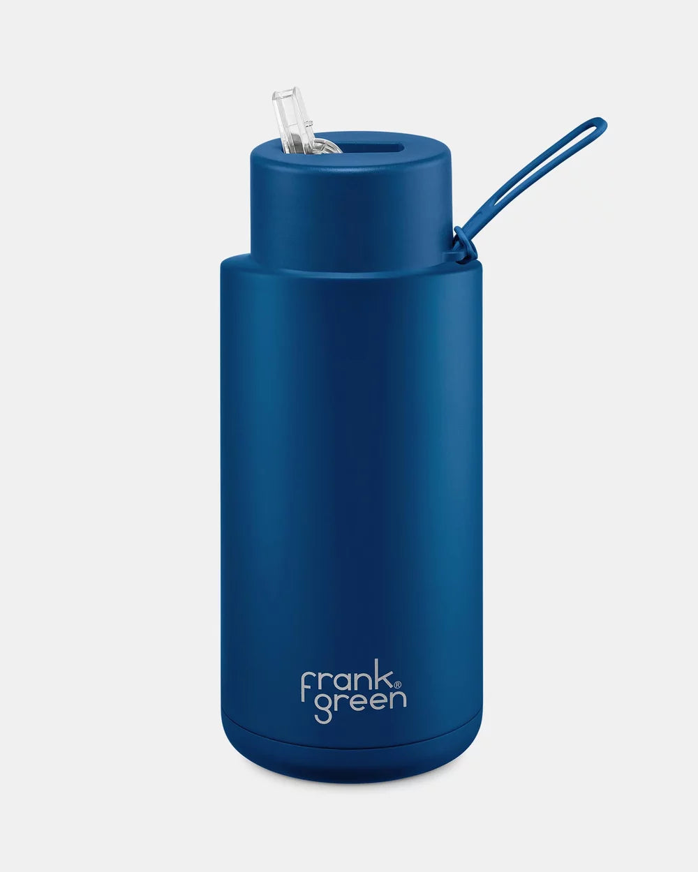 Frank Green Ceramic Reusable Bottle With Straw Lid (34oz / 1,000ml) - Deep Ocean